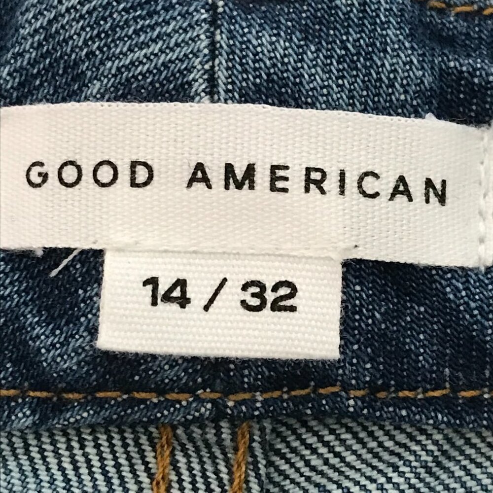 Good American Good Classics Jeans Women 14/32 Blue High Rise Raw Hem Stretch - Picture 3 of 12